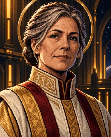 A member of the Conclave clergy in a cathedral ship